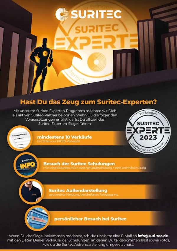 Zum Suritec Experten, Suritec Gütesiegel, Hohenems, Alarmanlagen Vorarlberg, Suritec Vorarlberg, Messe Dornbirn